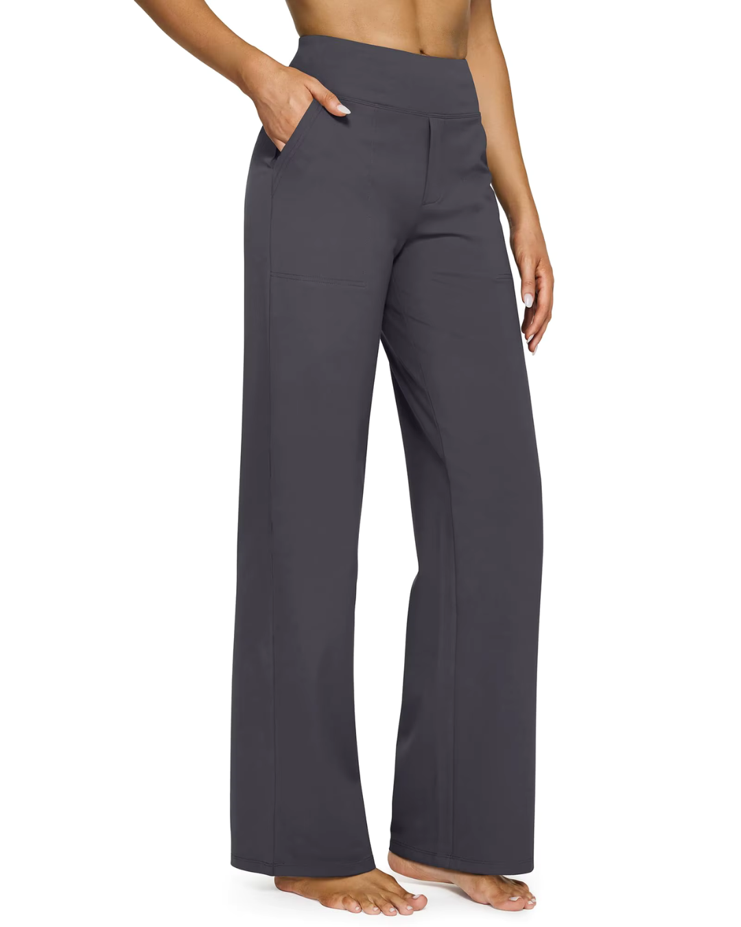 High-Waist Business Casual Pants Yoga Pants Women Wide Leg Pants with Pockets