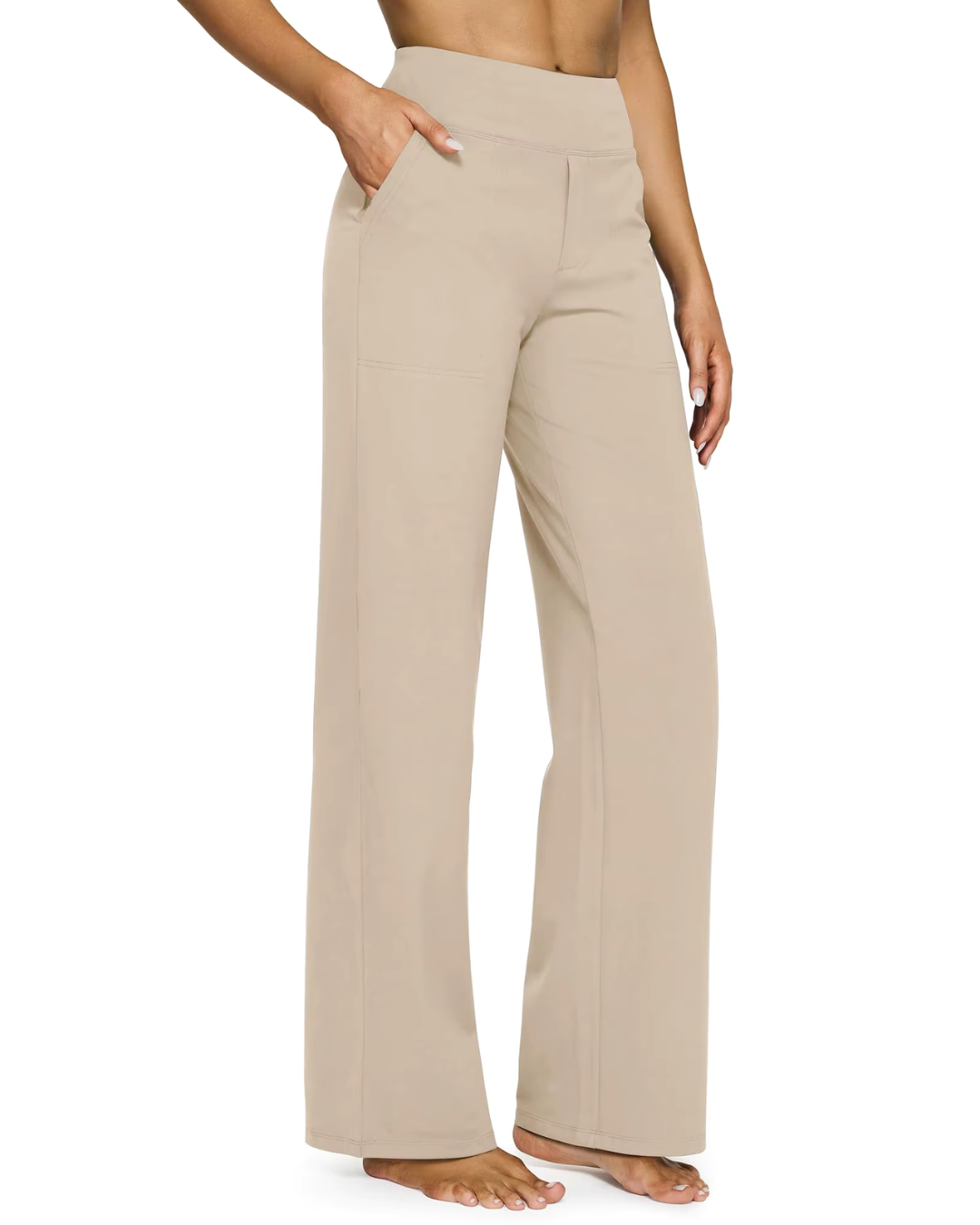 High-Waist Business Casual Pants Yoga Pants Women Wide Leg Pants with Pockets