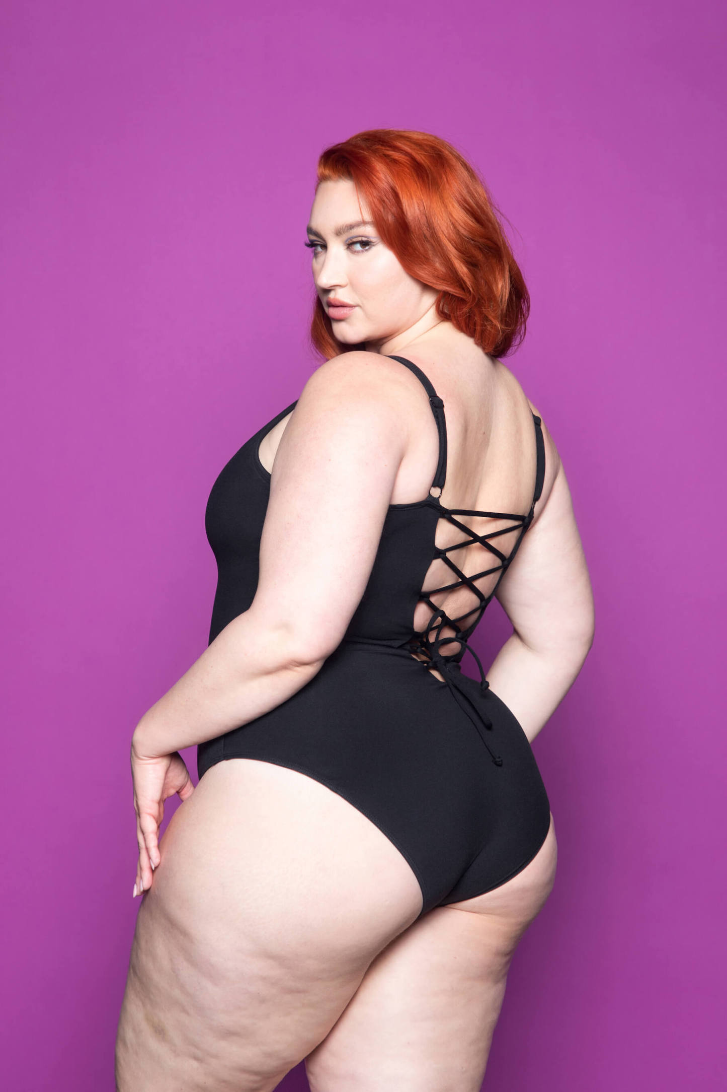  Plunging Slim & Sculpt Lace-Up Back One-Piece