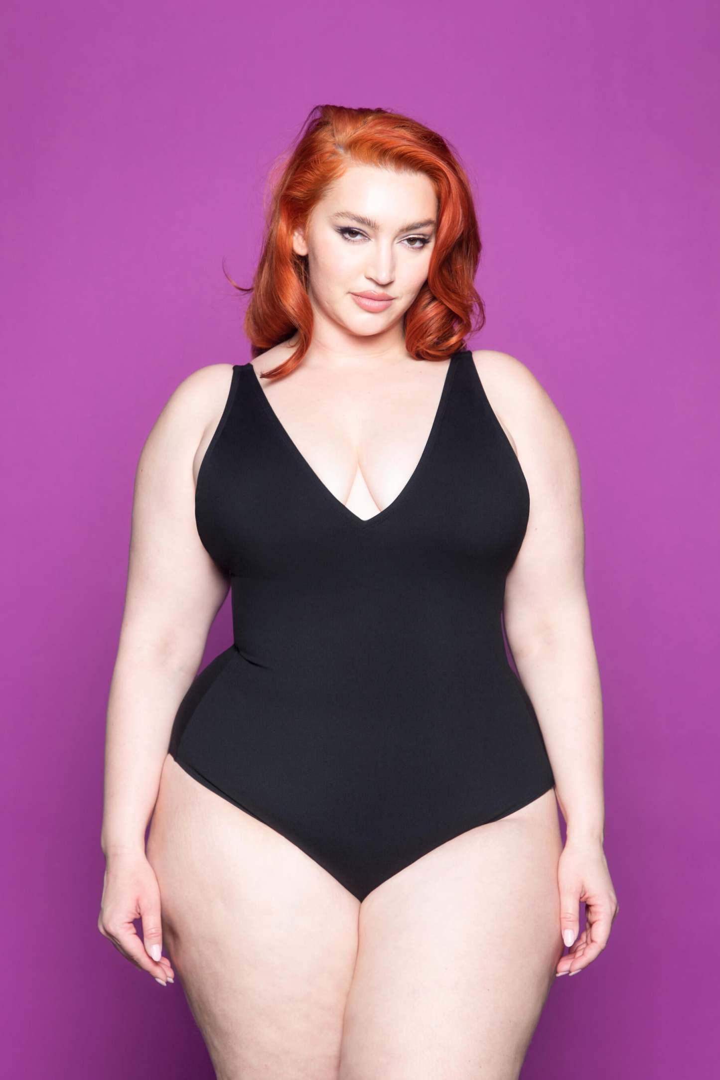 Plunging Slim & Sculpt Lace-Up Back One-Piece