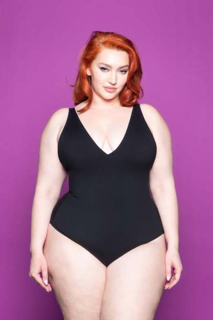 Plunging Slim & Sculpt Lace-Up Back One-Piece