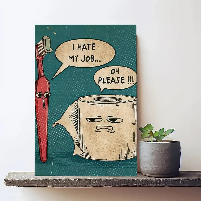 Humor Toilet Theme Bathroom Canvas Decor Print