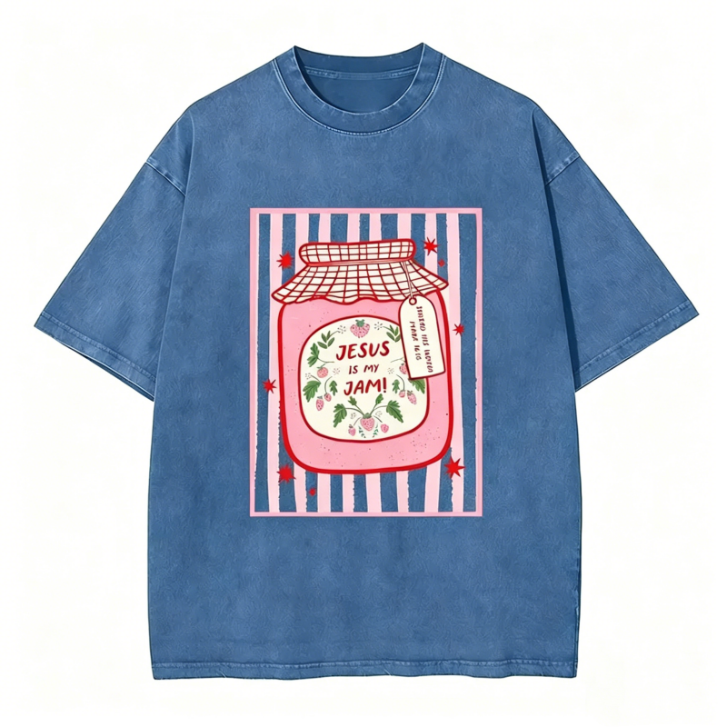 Jesus Is My Jam Strawberry Jam Jar Graphic T-Shirt