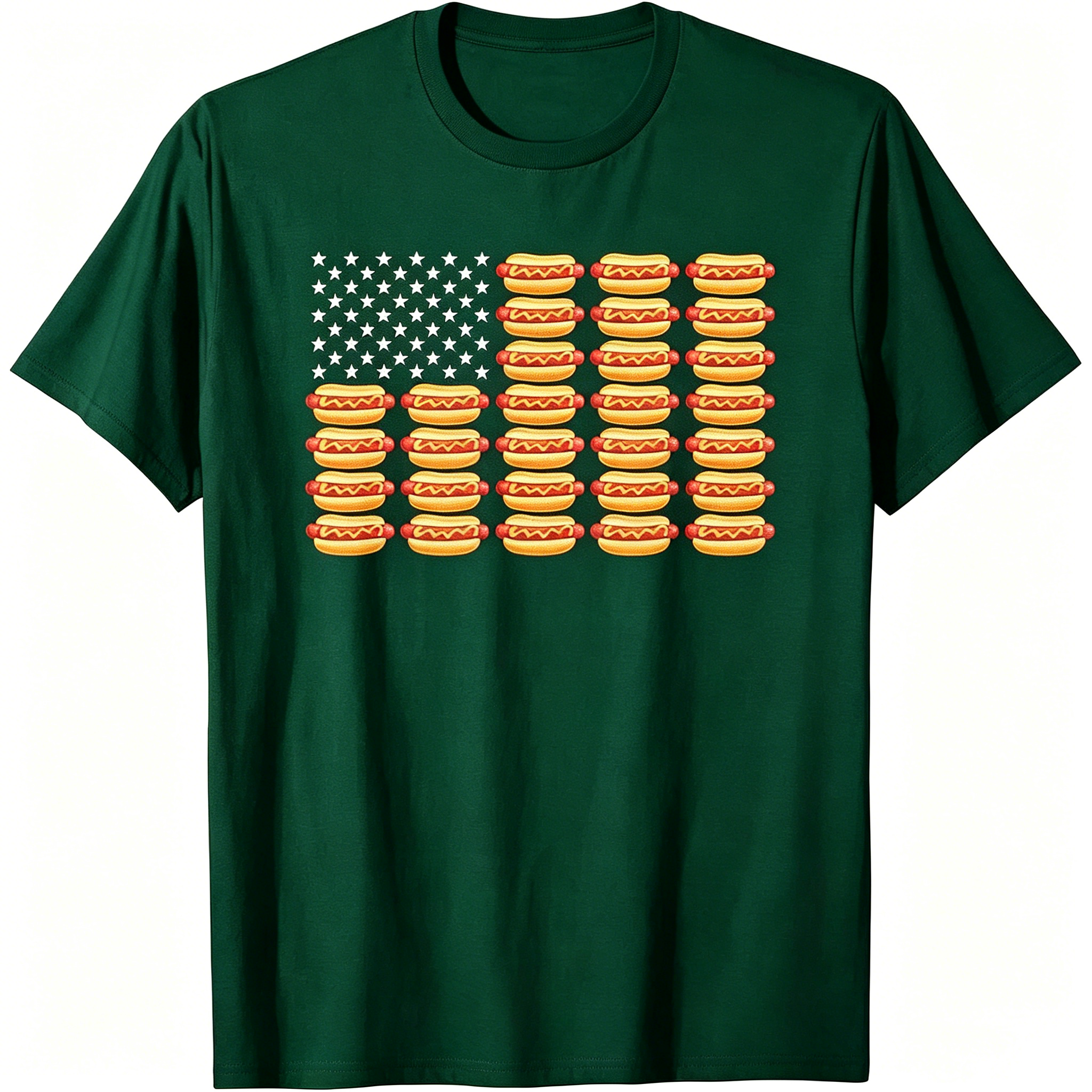 Hot Dog American Flag July 4th T-Shirt T-Shirt