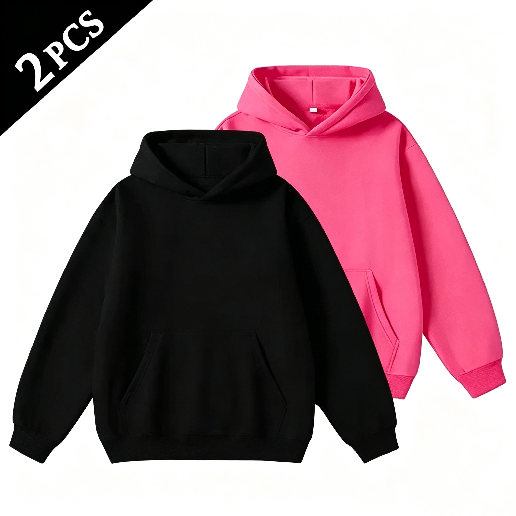 2-Pack Cotton Blend Hoodie – Soft Breathable Regular Fit