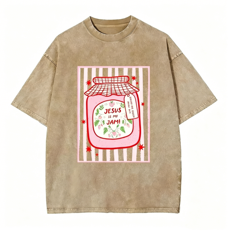 Jesus Is My Jam Strawberry Jam Jar Graphic T-Shirt