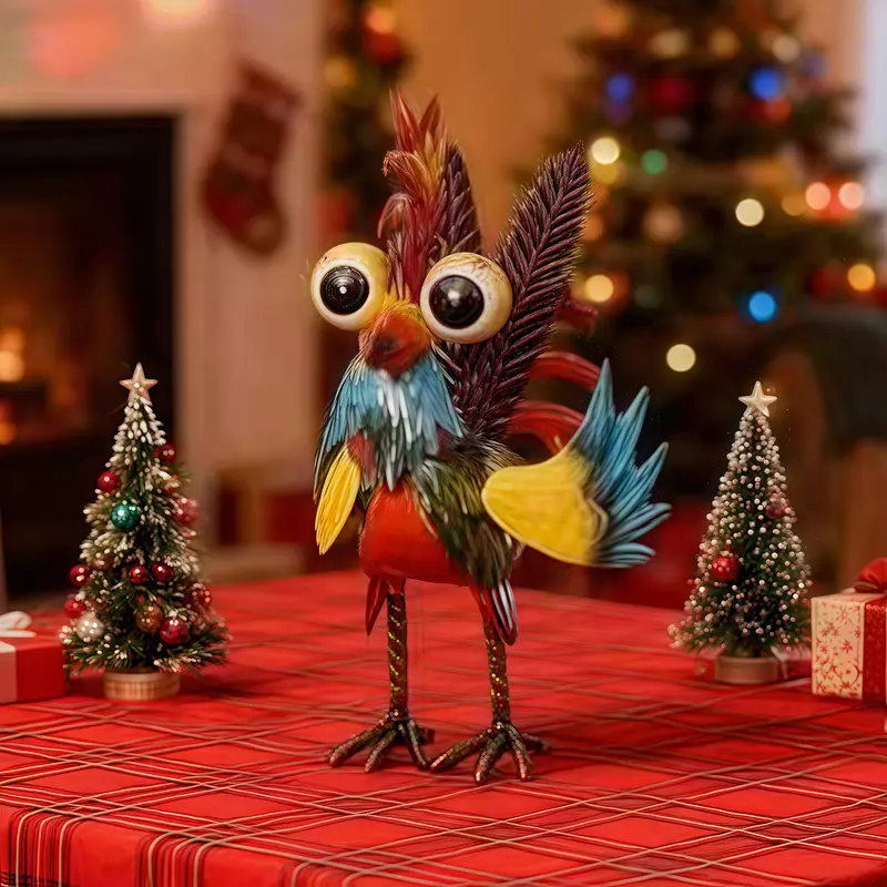 Colorful Metal Rooster Garden Statue 🐓 | Artistic Farmhouse Decor & Rust-Proof Patio Sculpture ✨