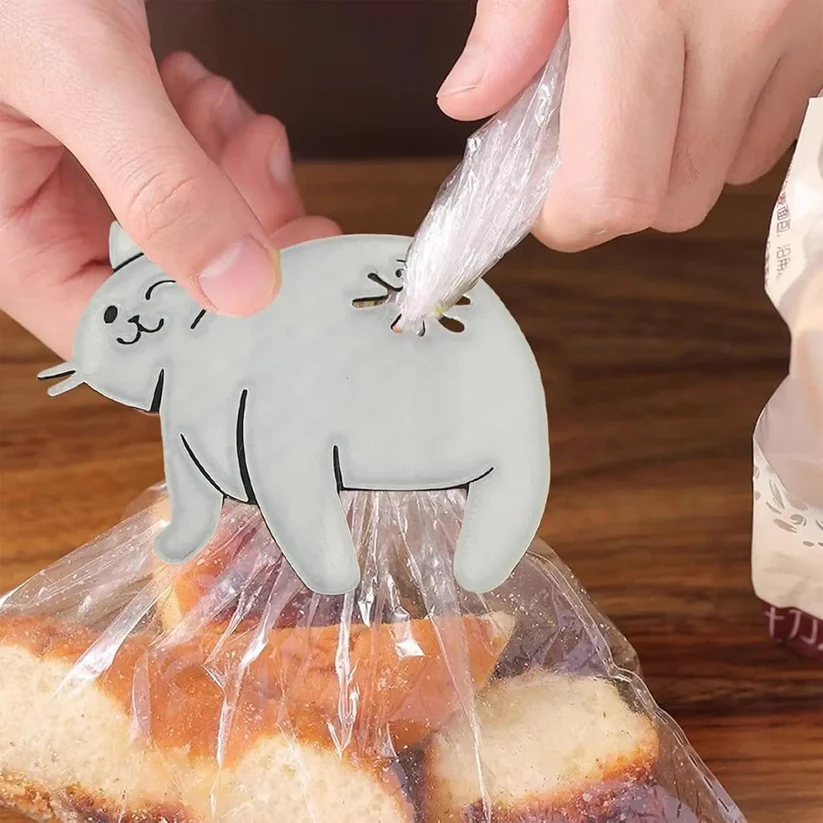 3 Pcs Cat Butt Bread Clip - 3D Printed Humorous Kitchen Gadget - Plastic Bag Holder for Bread & Snacks