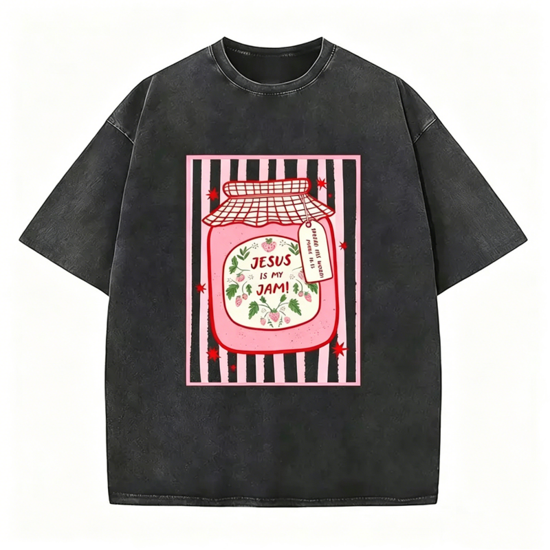 Jesus Is My Jam Strawberry Jam Jar Graphic T-Shirt