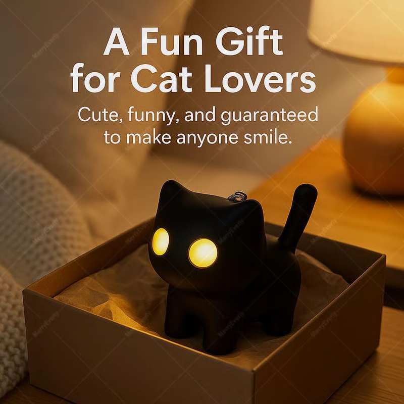 🔥New Year Sale 49% OFF🌙 Black Cat Night Light Keychain