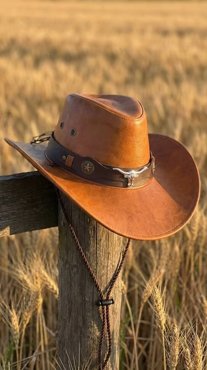 🔥Daisy’s Premium Handcrafted Leather Cattleman Hat – Authentic Western Outback Style 🤠🌵