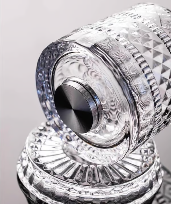 Rotating Crystal Whiskey Tumbler Glass