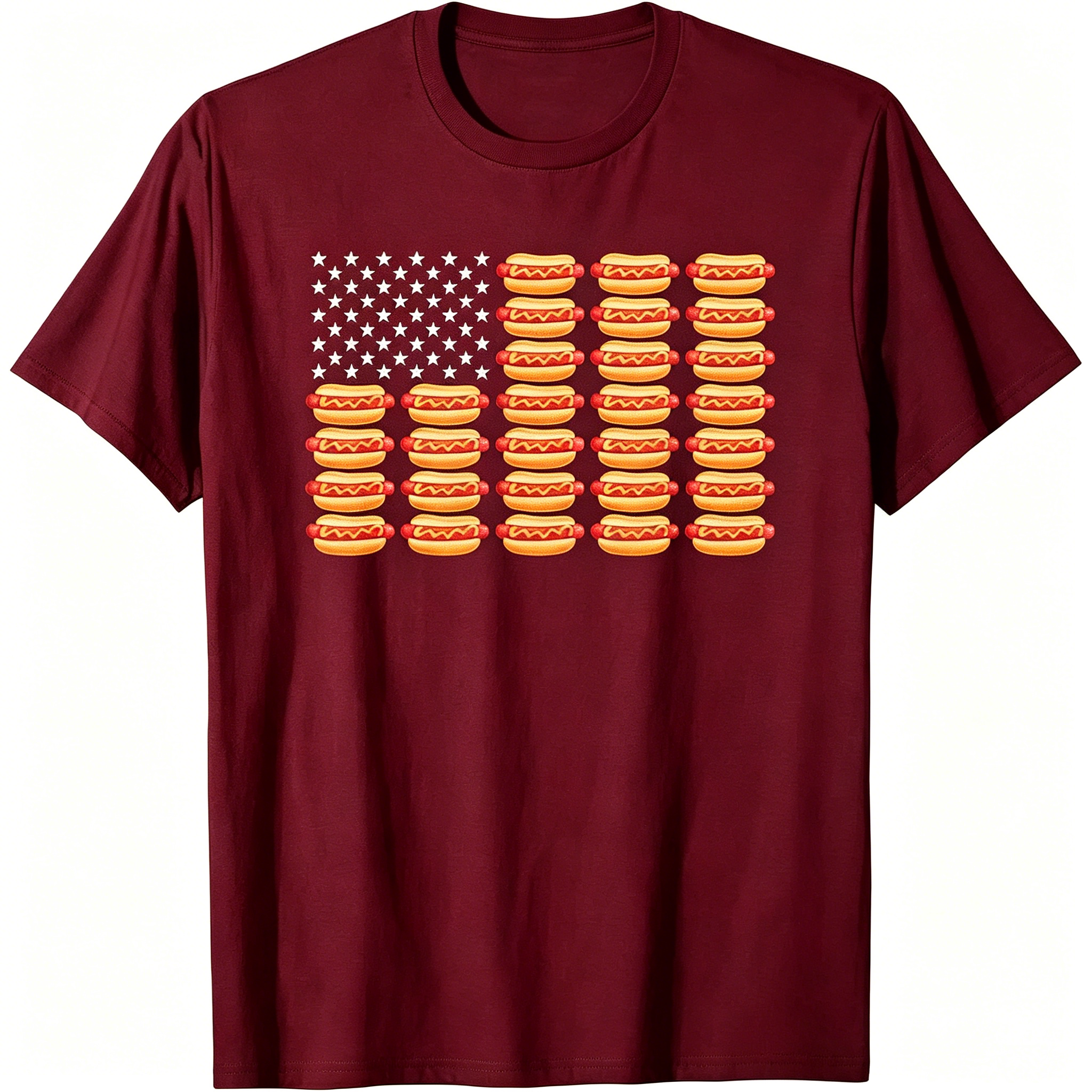 Hot Dog American Flag July 4th T-Shirt T-Shirt