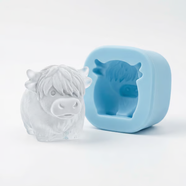 🐮 Mini Highland Cow Ice Cube & Dessert Mold 🧊🍪 Cute 3D Ice for Drinks, Parties & Gifts💕