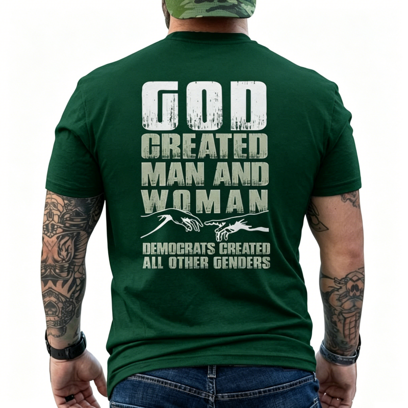 "God Created Man And Woman" T-Shirt