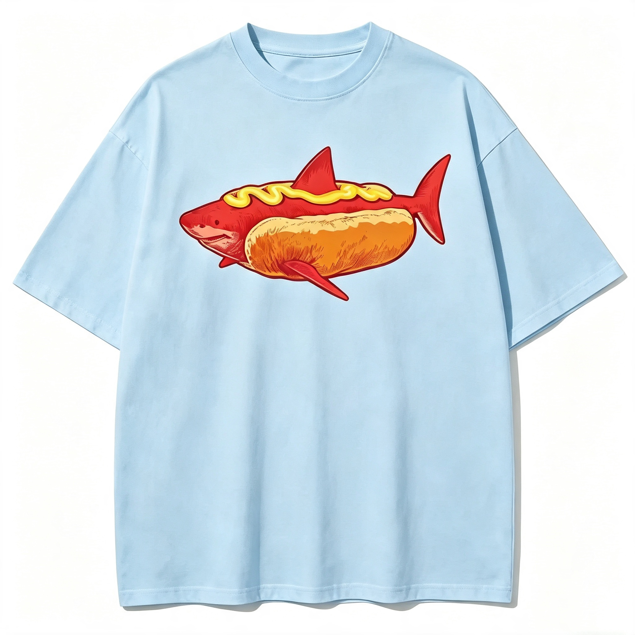 Shark Hotdog Funny Food Meme T-Shirt