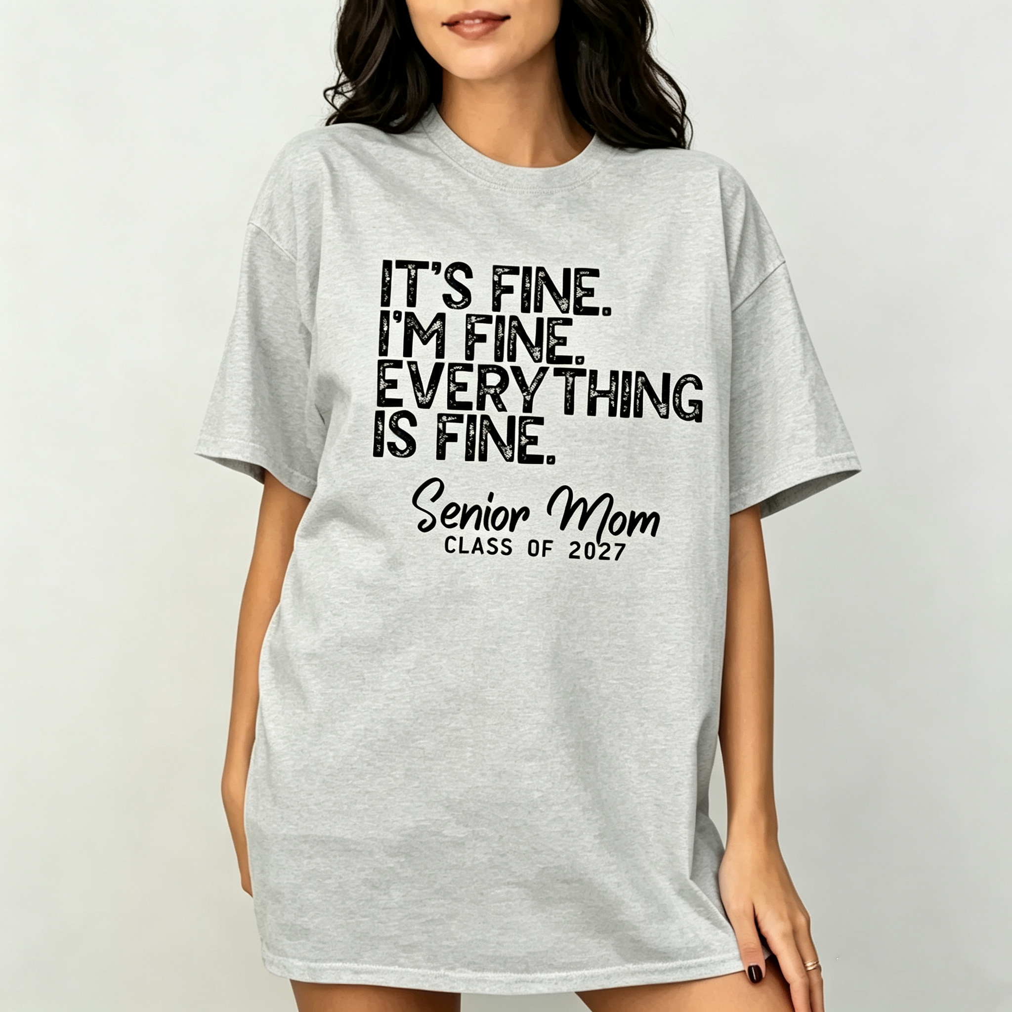 Senior Mom Class of 2027 Proud Parent Graduation T-Shirt