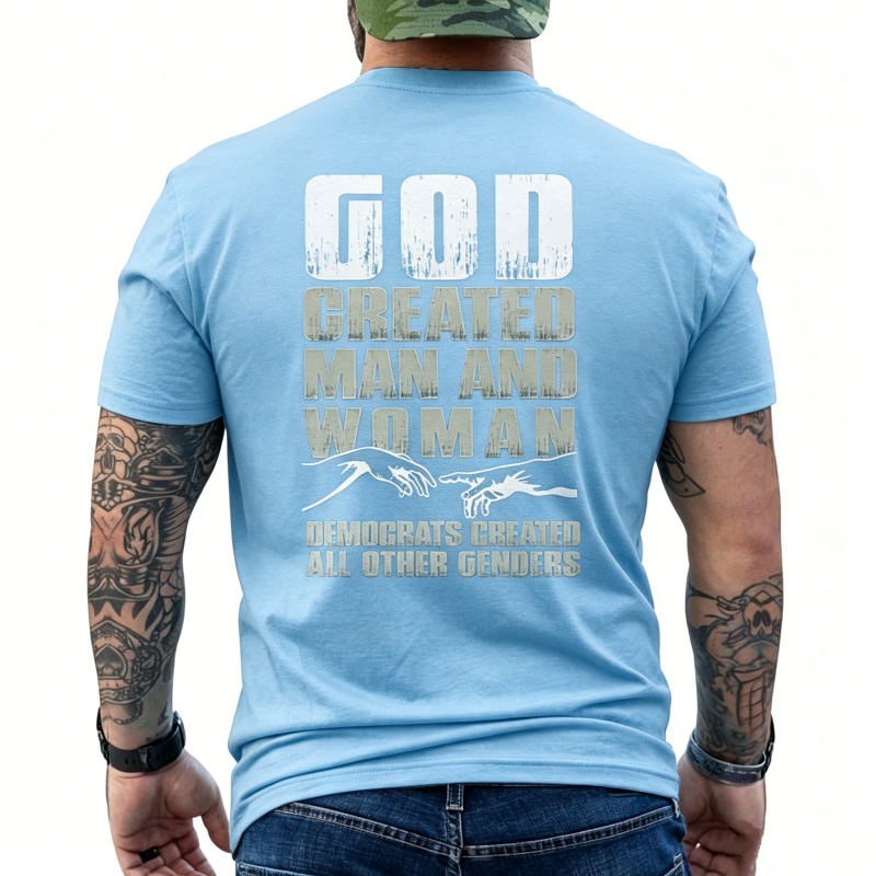 "God Created Man And Woman" T-Shirt