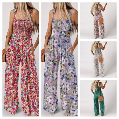 🔥Last Day 49% OFF -✨ 2025 NEW Women’s Casual Print Sleeveless Overalls Jumpsuits💕