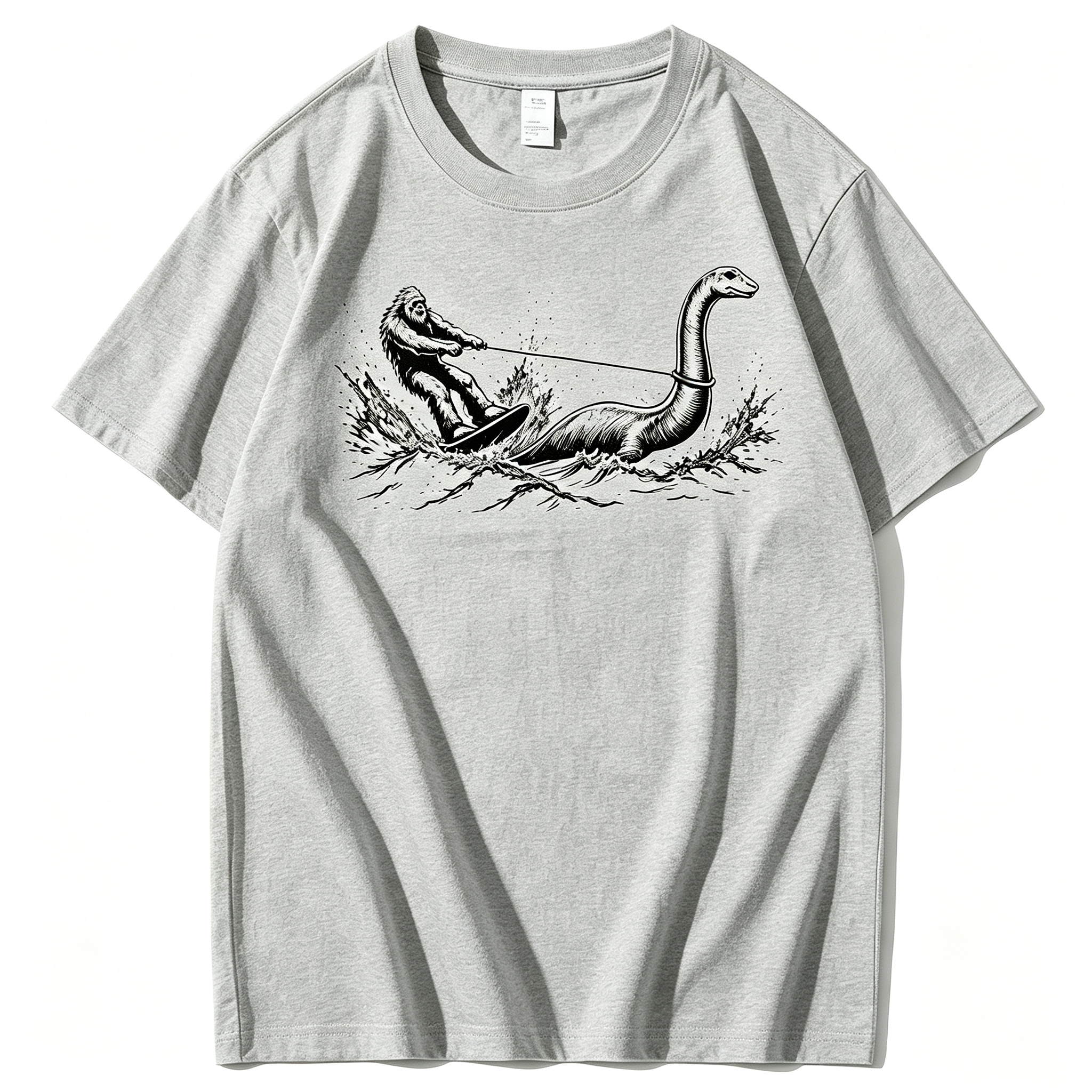 Funny Bigfoot Loch Ness Monster 100% Cotton T-Shirt