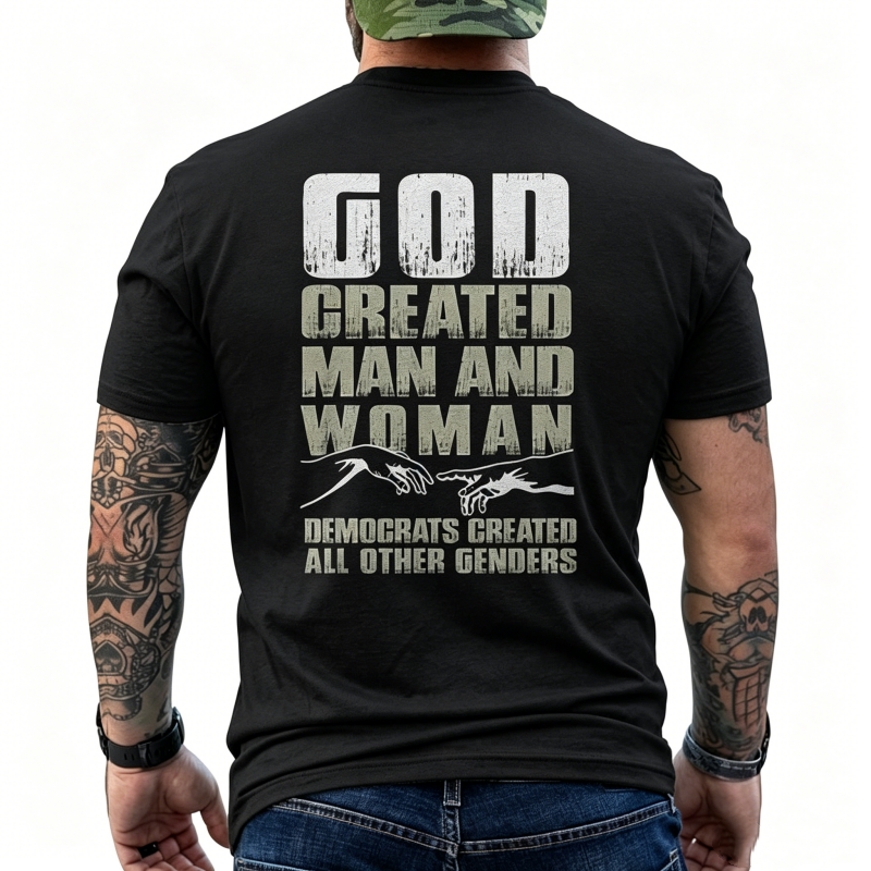 "God Created Man And Woman" T-Shirt