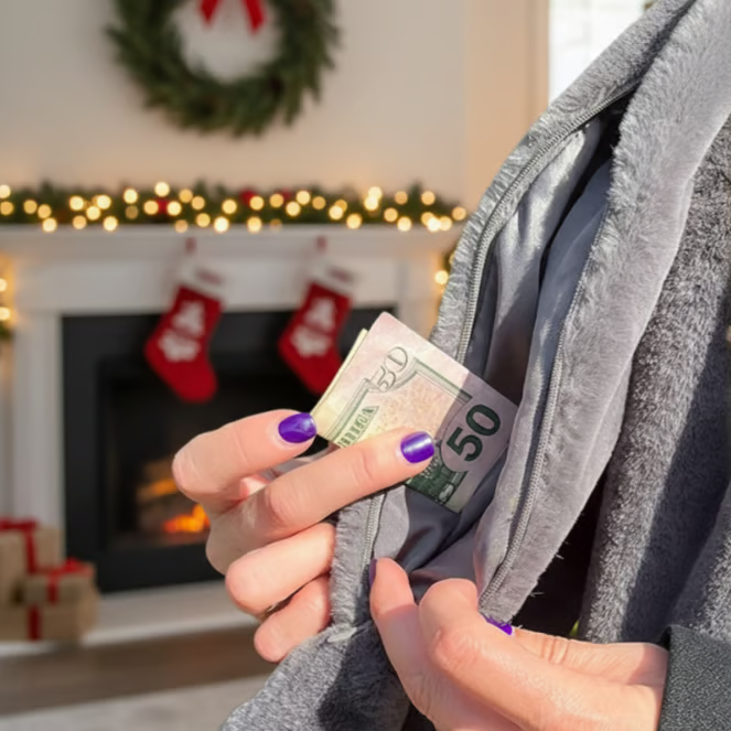 ⚡25K+ SOLD!🔥Ultra-Soft Faux Fur Pull-Through Scarf with Secret Zipper Pocket