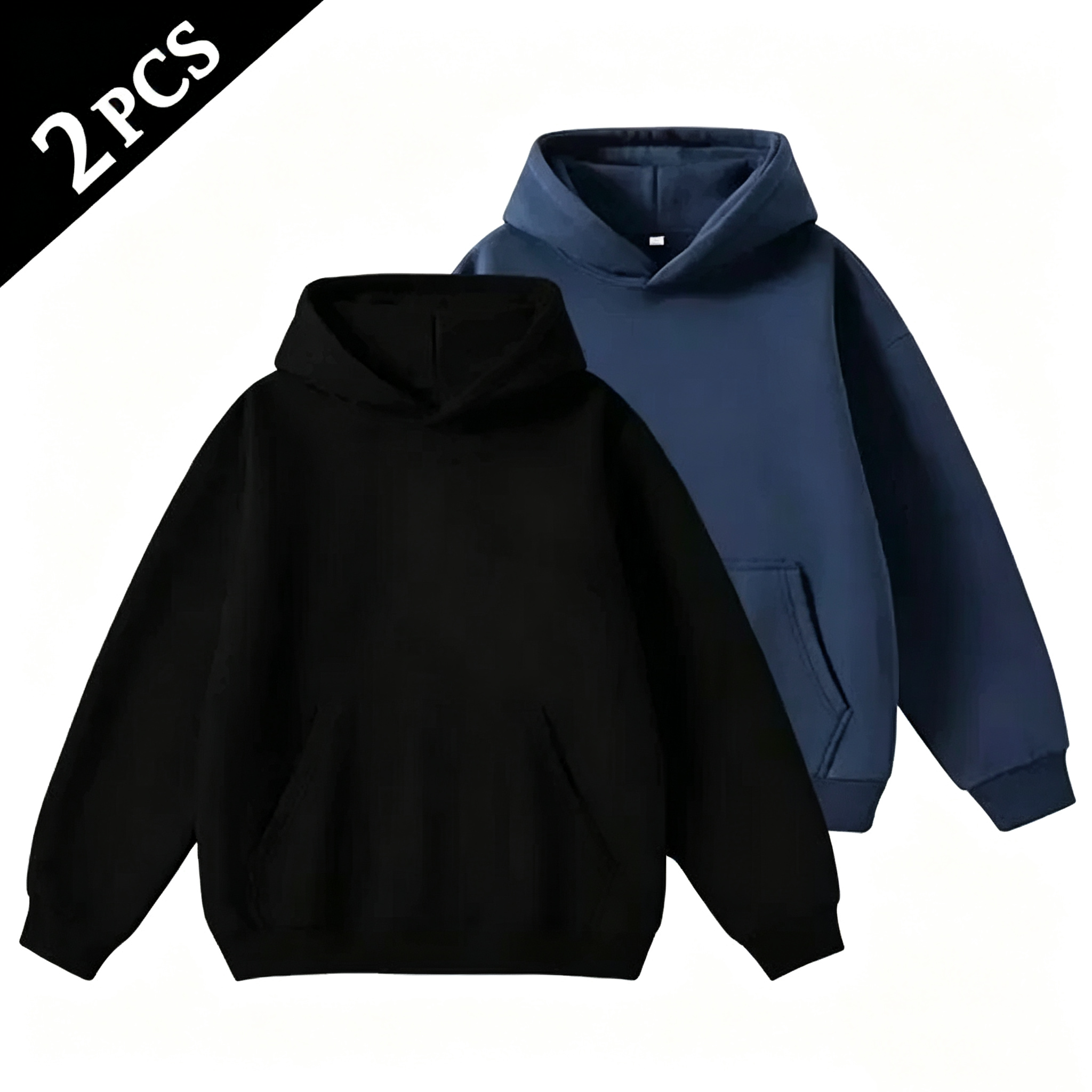 2-Pack Cotton Blend Hoodie – Soft Breathable Regular Fit