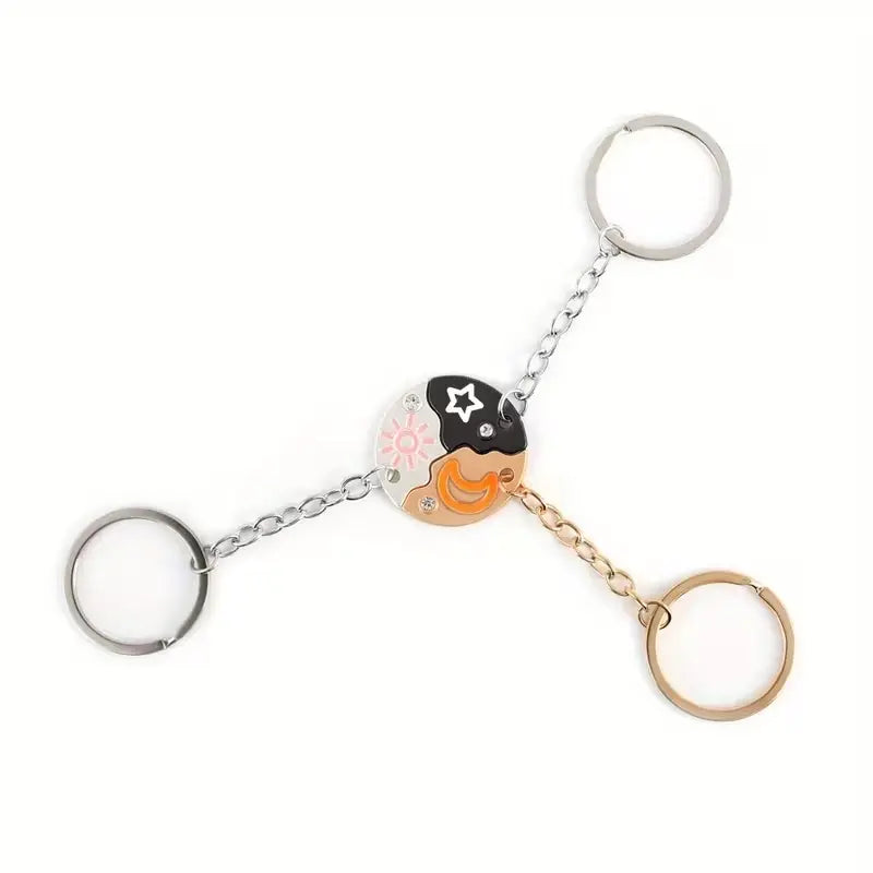 Sun Moon Star Magnetic 3-Piece Matching Keychain Set