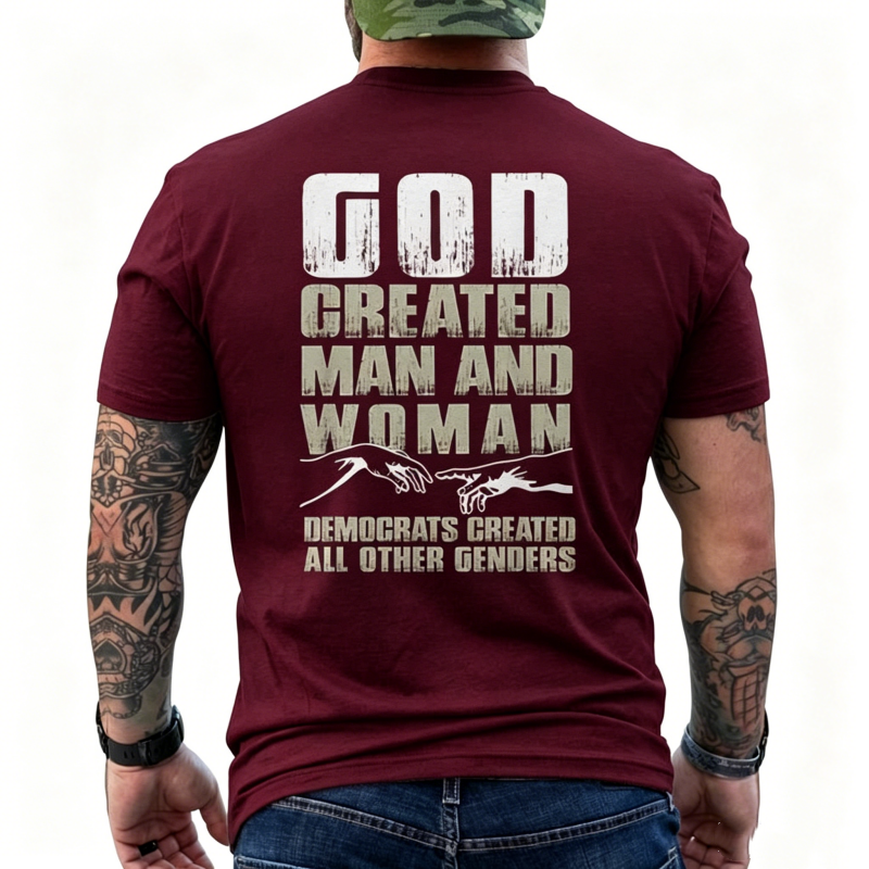 "God Created Man And Woman" T-Shirt