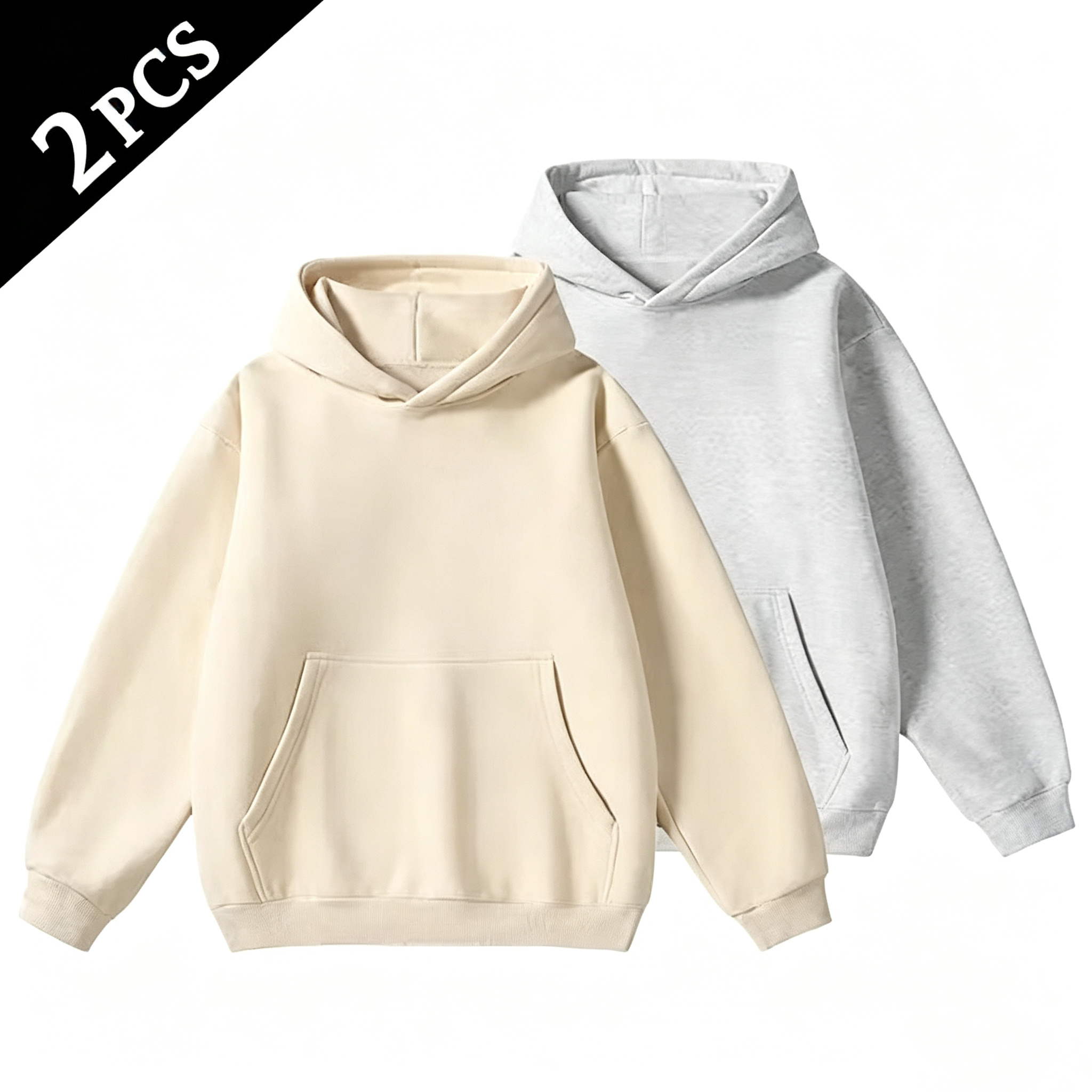 2-Pack Cotton Blend Hoodie – Soft Breathable Regular Fit