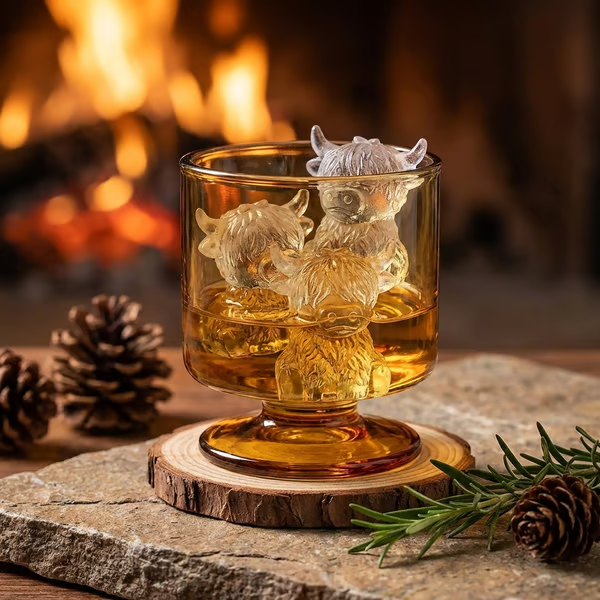 🐮 Mini Highland Cow Ice Cube & Dessert Mold 🧊🍪 Cute 3D Ice for Drinks, Parties & Gifts💕