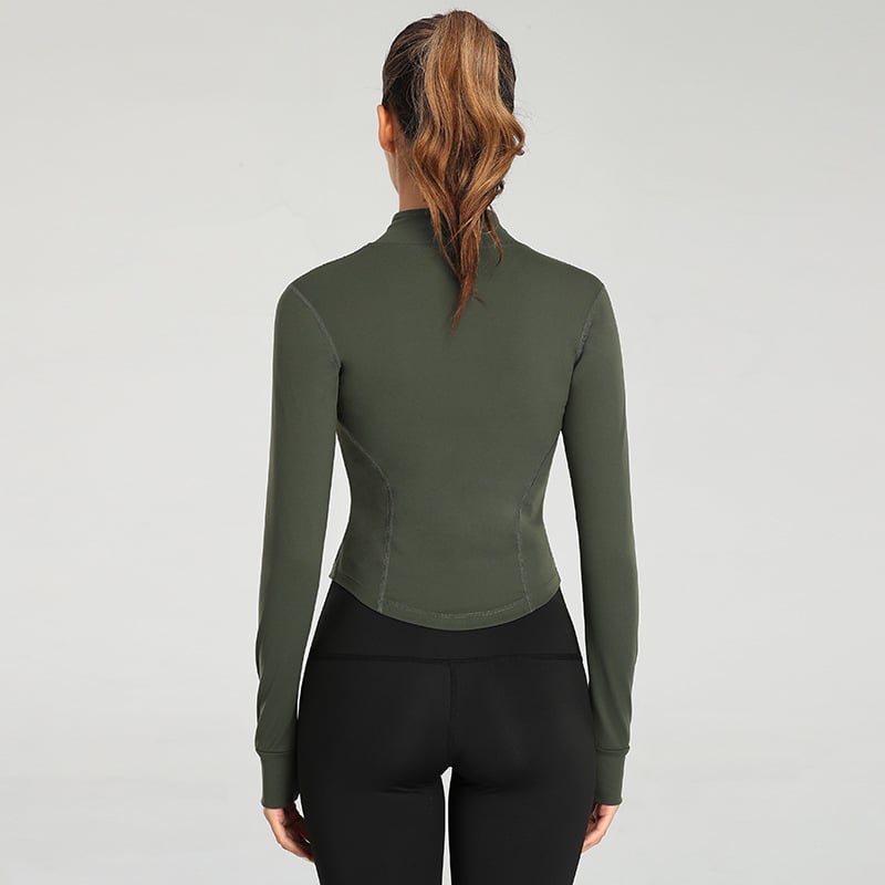  Women's Full Zip Lightweight Workout Jacket with Thumb Holes
