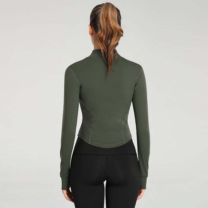  Women's Full Zip Lightweight Workout Jacket with Thumb Holes