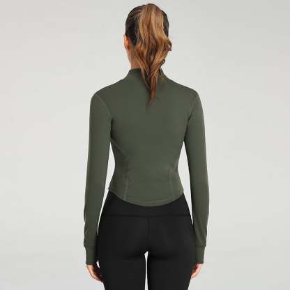  Women's Full Zip Lightweight Workout Jacket with Thumb Holes