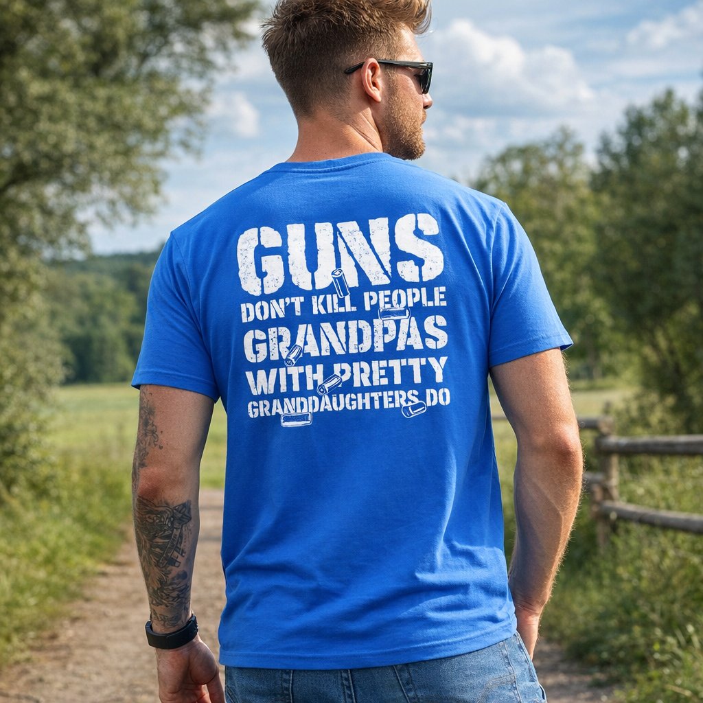 🔥Last Day 50% OFF - Guns Don’t People Grandpas With Pretty Granddaughters Do T-Shirt
