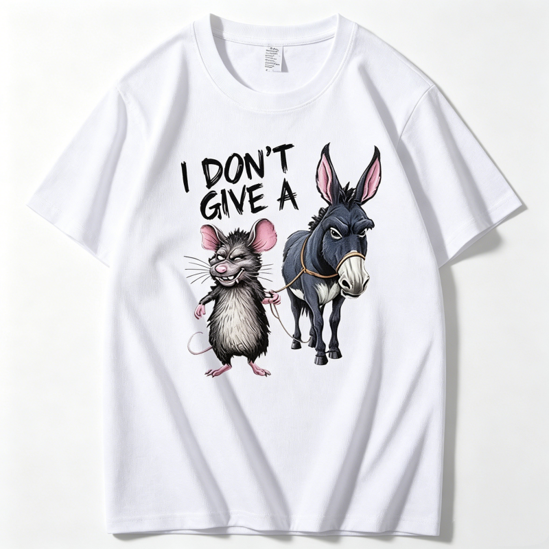 "I Don't Give A Rats Ass Mouse & Donkey" T-Shirt