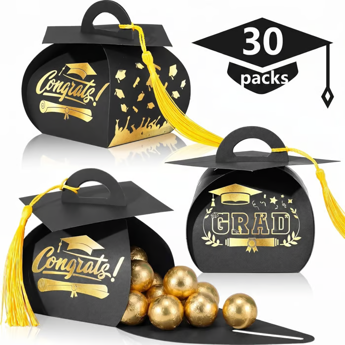 🔥Hot Sale 49% off🌟🎓 2026 Graduation Cap Party Gift Candy Boxes 30 pcs