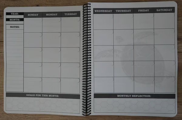🔥🖤📚Themed Yearly Planner(✨Hardcover Book)