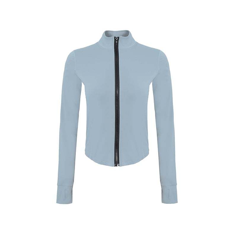  Women's Full Zip Lightweight Workout Jacket with Thumb Holes