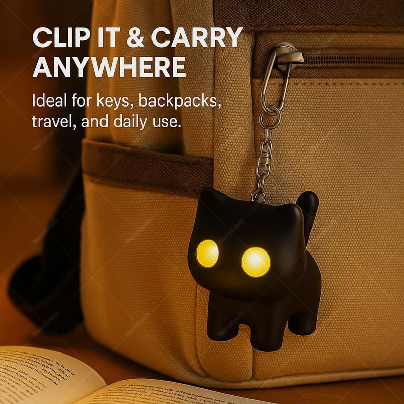 🔥New Year Sale 49% OFF🌙 Black Cat Night Light Keychain