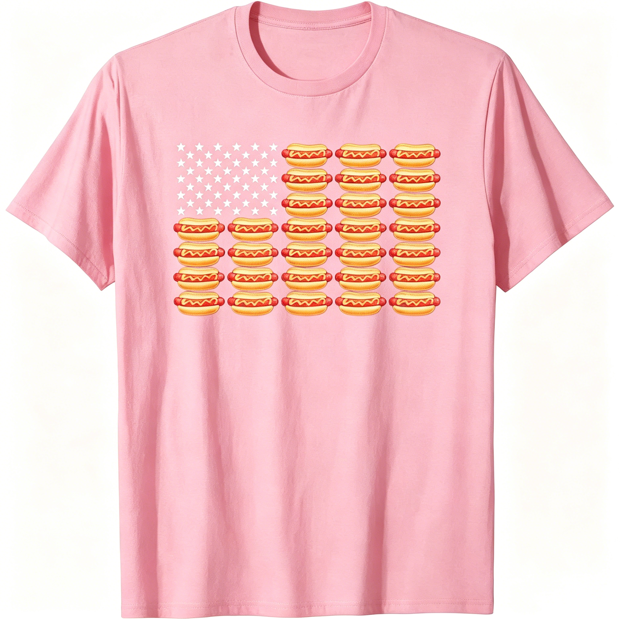 Hot Dog American Flag July 4th T-Shirt T-Shirt