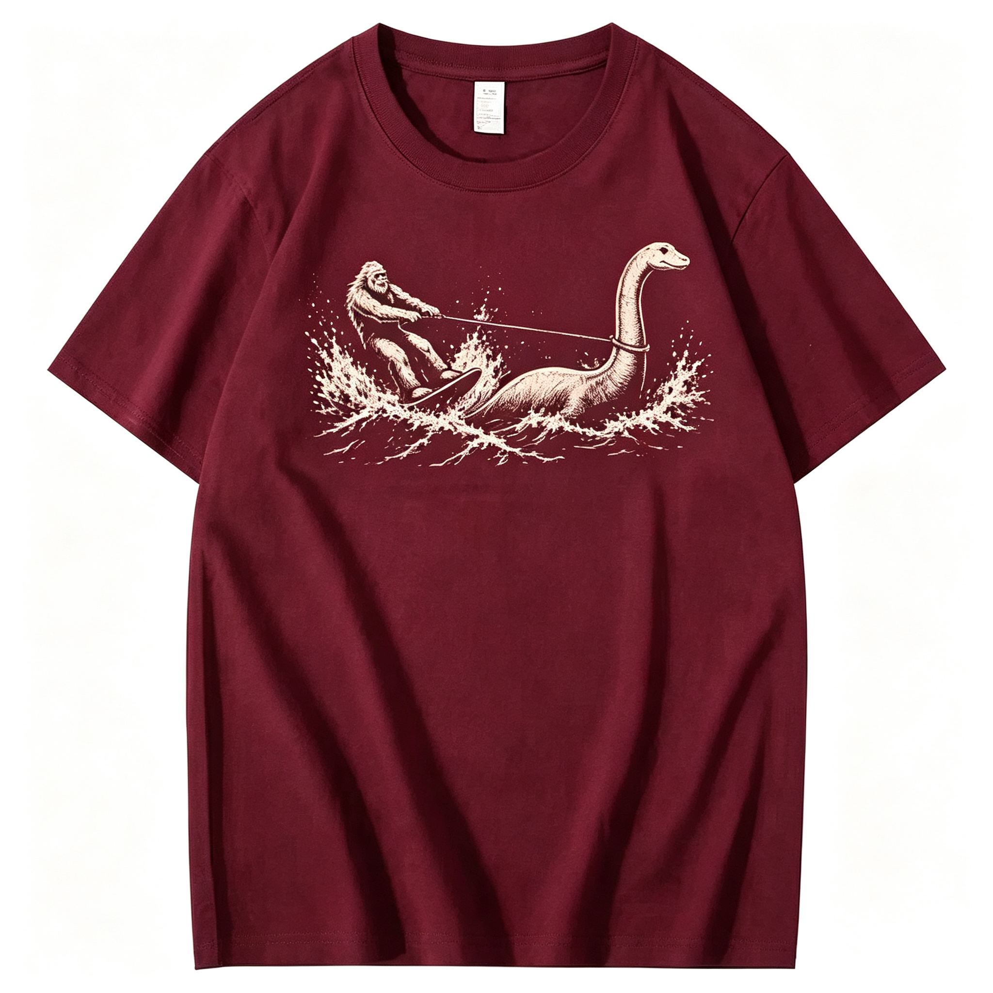 Funny Bigfoot Loch Ness Monster 100% Cotton T-Shirt