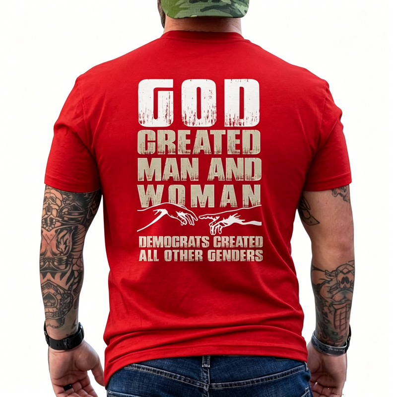 "God Created Man And Woman" T-Shirt