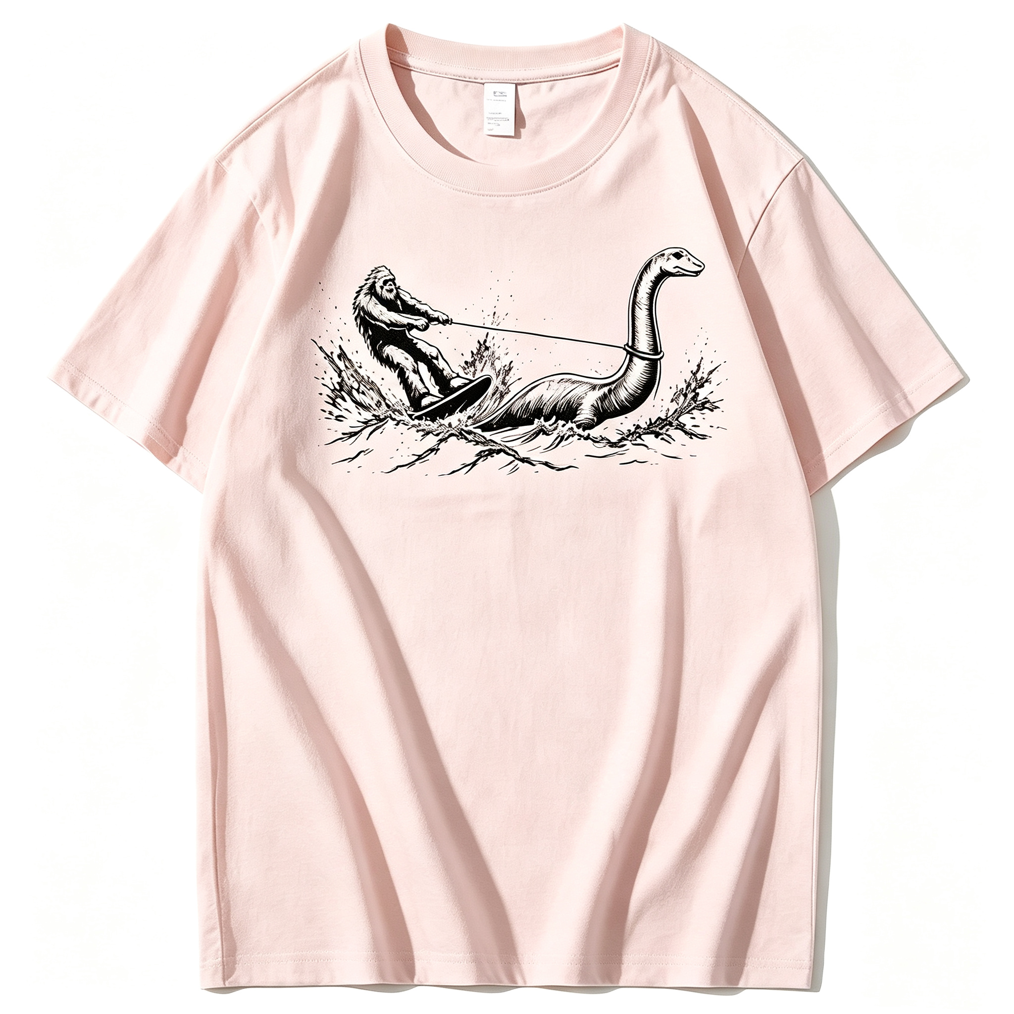 Funny Bigfoot Loch Ness Monster 100% Cotton T-Shirt