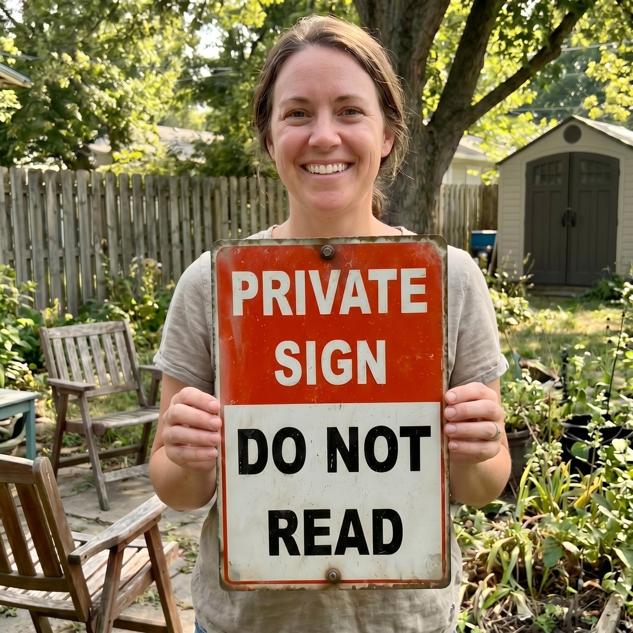 🔥Private Sign – “Do Not Read” Funny Metal Warning Sign 😂