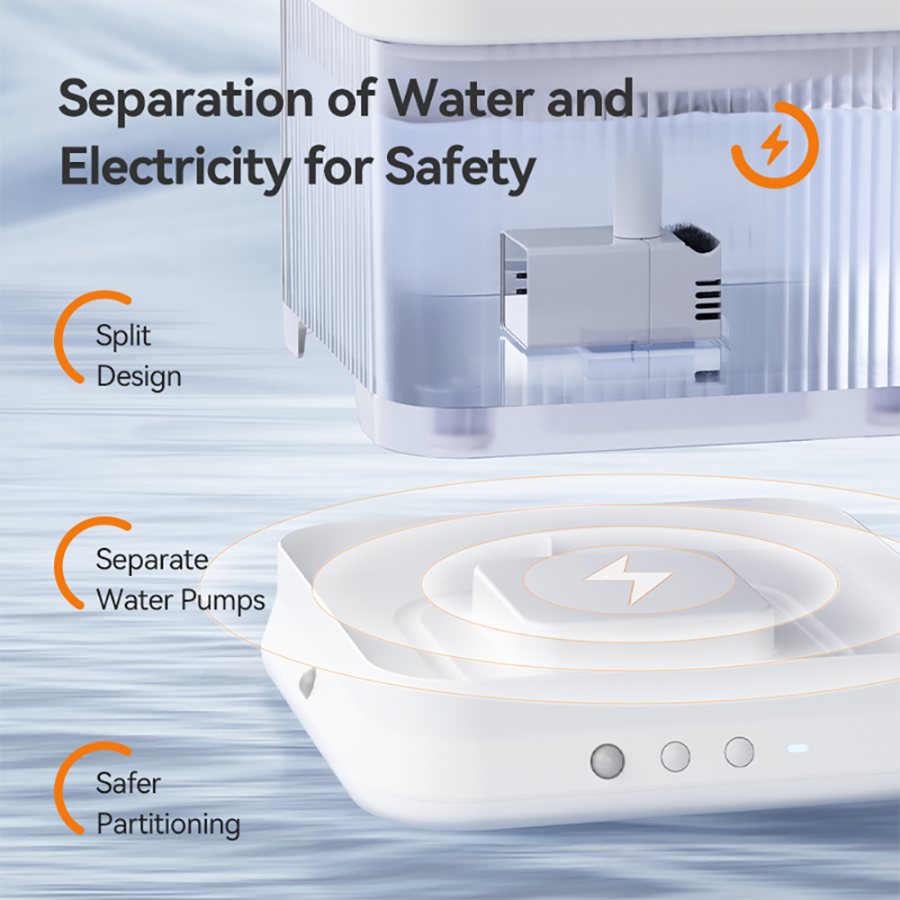 Pet Drinking Water Fountain 3L Automatic Water Wireless Pet Fountain Transparent Water Sensing Dispenser