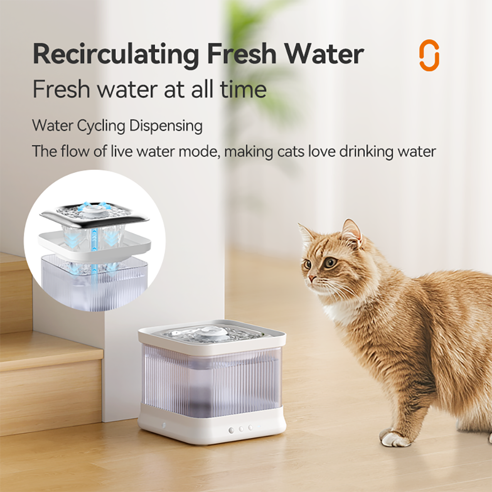 Pet Drinking Water Fountain 3L Automatic Water Wireless Pet Fountain Transparent Water Sensing Dispenser