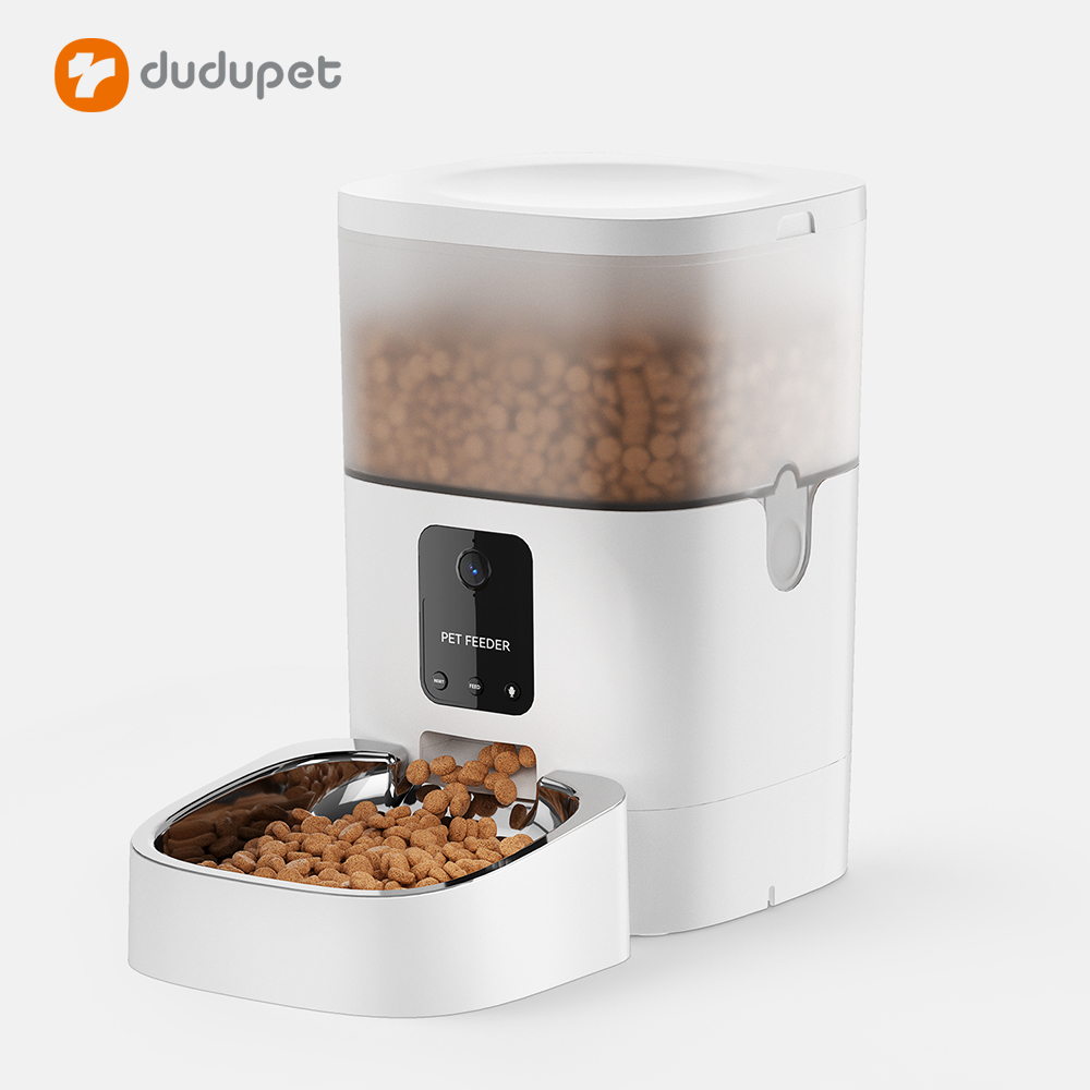 dudupet Automatic Cat Pet Food Dispenser 4L 6L Timed Pet Feeder With Stainless Steel Bowls 