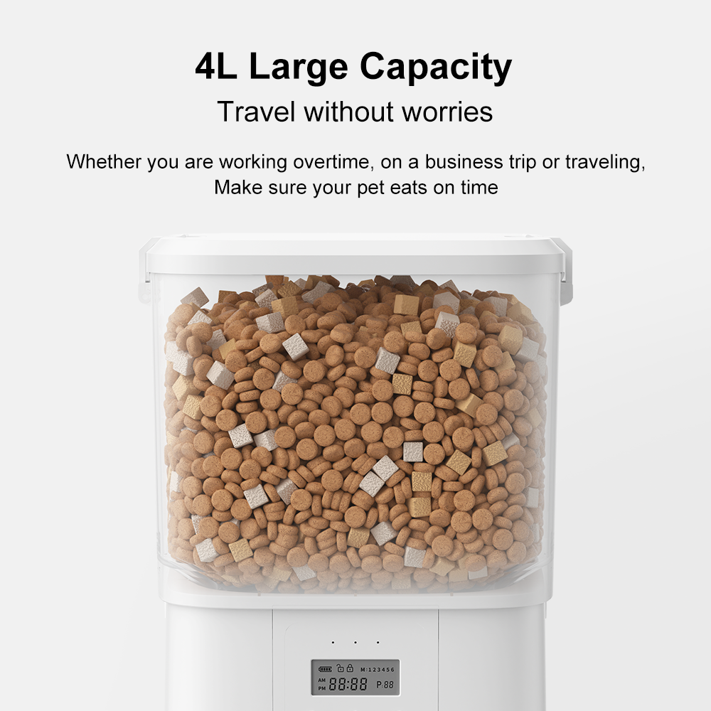 Dudupet F10 Pet Food Dispenser 4L Timing Eating Schedule Cat Food Feeder without Network