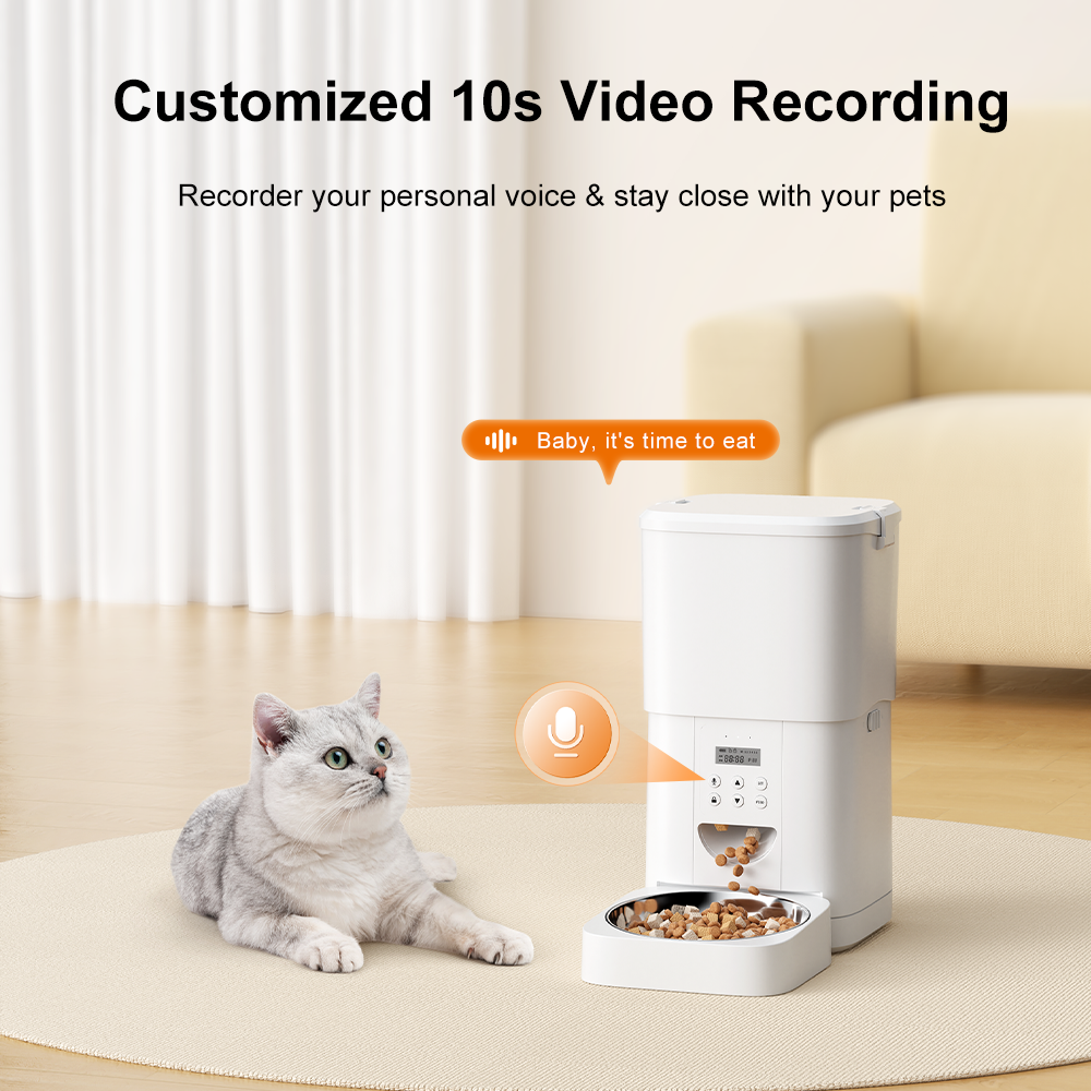 Dudupet F10 Pet Food Dispenser 4L Timing Eating Schedule Cat Food Feeder without Network